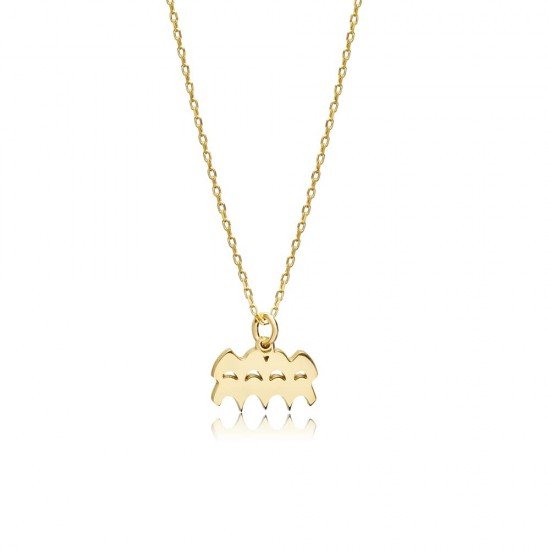 Aquarius Zodiac Sign Plain Silver Charm Necklace NECK-1228