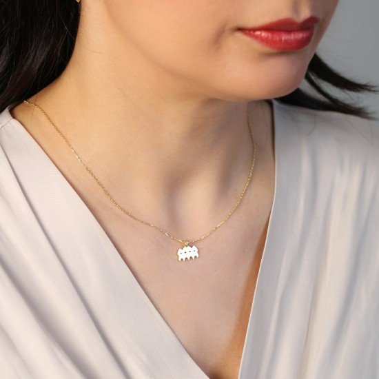 Aquarius Zodiac Sign Plain Silver Charm Necklace NECK-1228