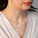 Aquarius Zodiac Sign Plain Silver Charm Necklace NECK-1228