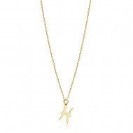 Pisces Zodiac Sign Plain Silver Charm Necklace NECK-1229