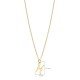Pisces Zodiac Sign Plain Silver Charm Necklace NECK-1229