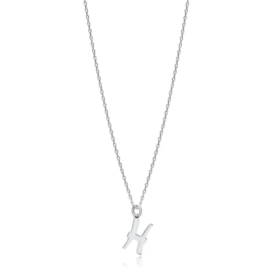 Pisces Zodiac Sign Plain Silver Charm Necklace NECK-1229