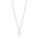 Pisces Zodiac Sign Plain Silver Charm Necklace NECK-1229