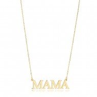 Mama Word Plain Pendant Silver Charm Necklace NECK-1251