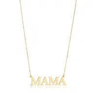 Mama Word Plain Pendant Silver Charm Necklace NECK-1251