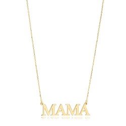 Mama Word Plain Pendant Silver Charm Necklace NECK-1251