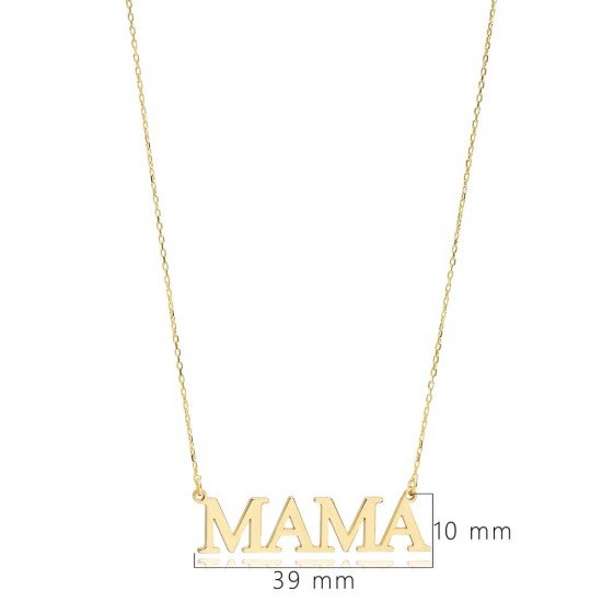 Mama Word Plain Pendant Silver Charm Necklace NECK-1251