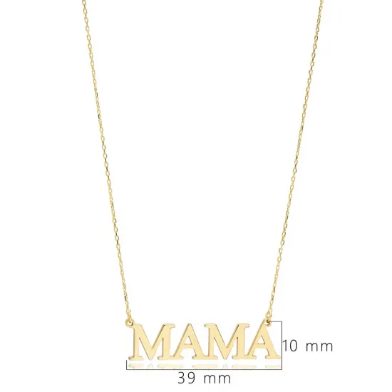 Mama Word Plain Pendant Silver Charm Necklace NECK-1251