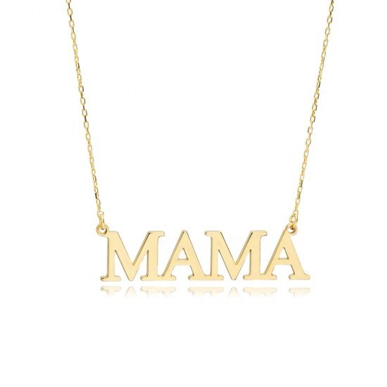 Mama Word Plain Pendant Silver Charm Necklace NECK-1251