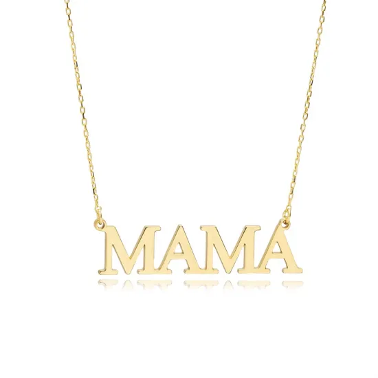 Mama Word Plain Pendant Silver Charm Necklace NECK-1251