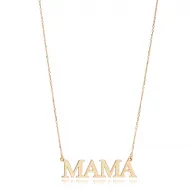 Mama Word Plain Pendant Silver Charm Necklace NECK-1251
