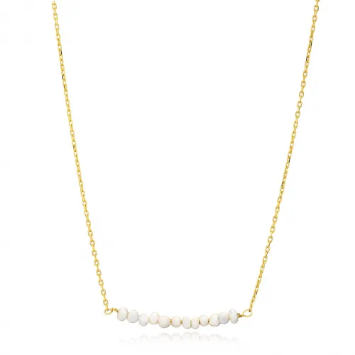 Multiple Minimalist Natural Pearls 925 Silver Jewelry Necklace NECK-334