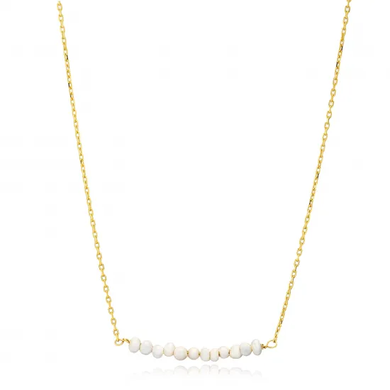 Multiple Minimalist Natural Pearls 925 Silver Jewelry Necklace NECK-334