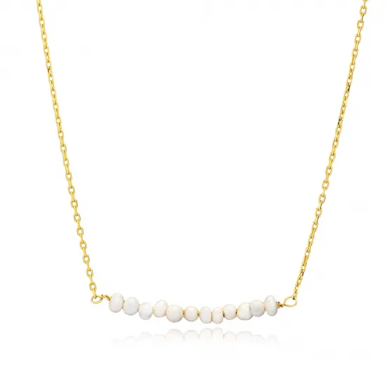 Multiple Minimalist Natural Pearls 925 Silver Jewelry Necklace NECK-334