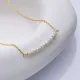 Multiple Minimalist Natural Pearls 925 Silver Jewelry Necklace NECK-334