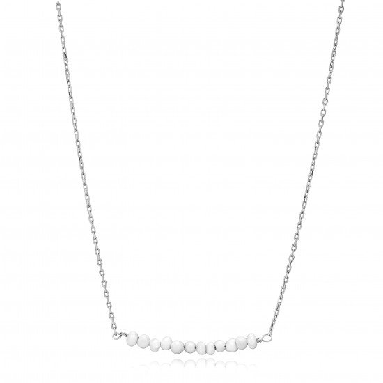 Multiple Minimalist Natural Pearls 925 Silver Jewelry Necklace NECK-334