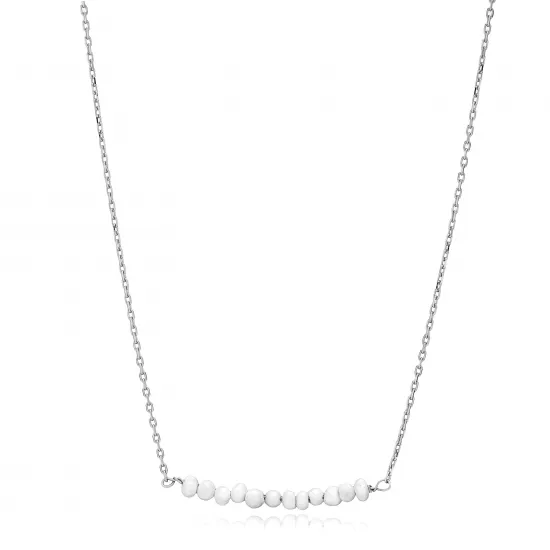 Multiple Minimalist Natural Pearls 925 Silver Jewelry Necklace NECK-334