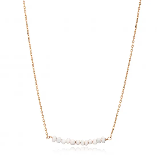 Multiple Minimalist Natural Pearls 925 Silver Jewelry Necklace NECK-334