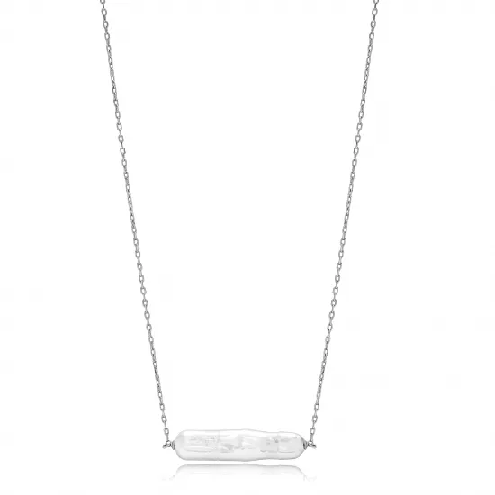 Natural Chic Pearl 925 Silver Jewelry Necklace Pendant NECK-335