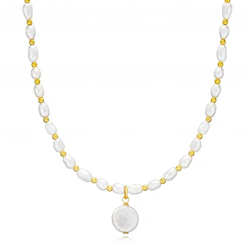 Elegant Natural Pearl 925 Wholesale Silver Jewelry Necklace NECK-336