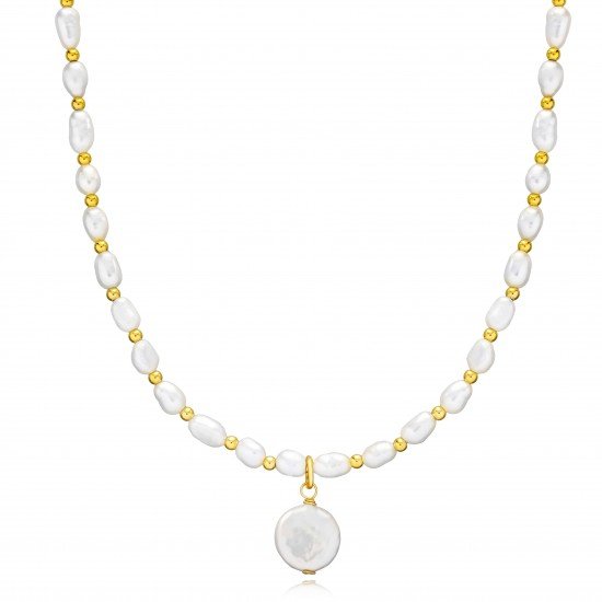 Elegant Natural Pearl 925 Wholesale Silver Jewelry Necklace NECK-336