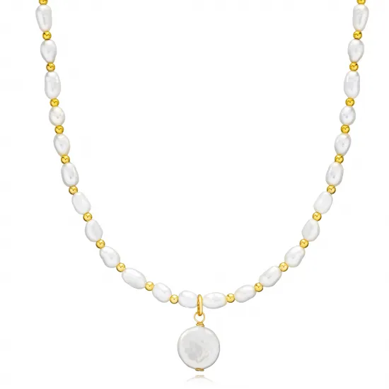 Elegant Natural Pearl 925 Wholesale Silver Jewelry Necklace NECK-336