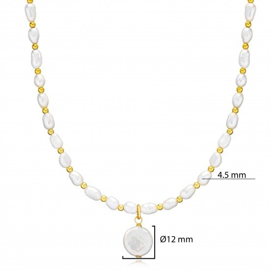 Elegant Natural Pearl 925 Wholesale Silver Jewelry Necklace NECK-336