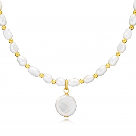 Elegant Natural Pearl 925 Wholesale Silver Jewelry Necklace NECK-336