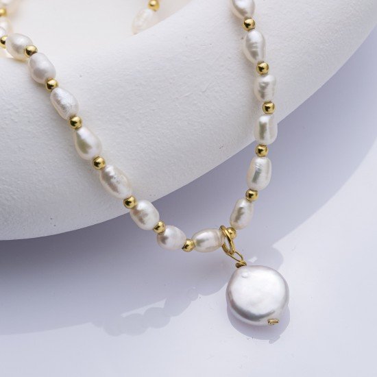 Elegant Natural Pearl 925 Wholesale Silver Jewelry Necklace NECK-336
