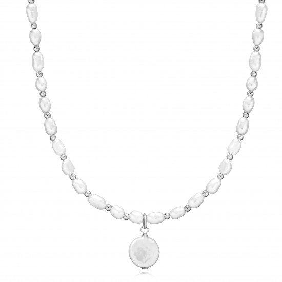 Elegant Natural Pearl 925 Wholesale Silver Jewelry Necklace NECK-336