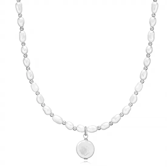 Elegant Natural Pearl 925 Wholesale Silver Jewelry Necklace NECK-336
