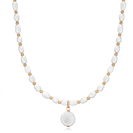 Elegant Natural Pearl 925 Wholesale Silver Jewelry Necklace NECK-336