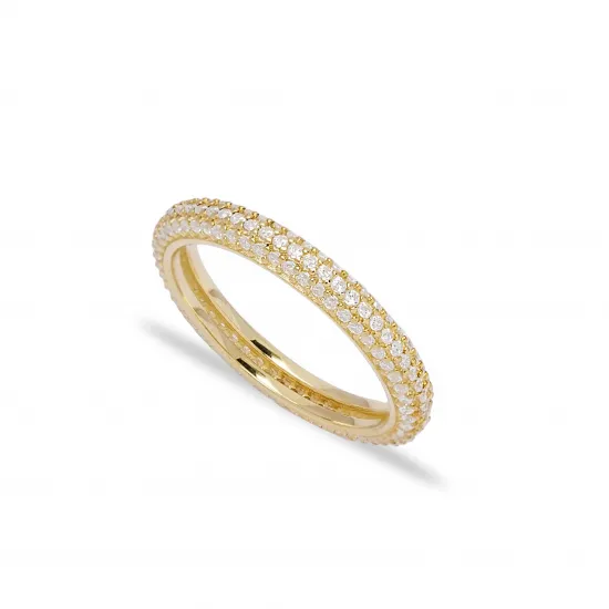Pave Zirconia Stone Band Ring Wholesale Handcrafted 925 Silver Jewelry RNG-5164