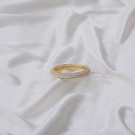 Pave Zirconia Stone Band Ring Wholesale Handcrafted 925 Silver Jewelry RNG-5164