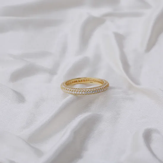 Pave Zirconia Stone Band Ring Wholesale Handcrafted 925 Silver Jewelry RNG-5164