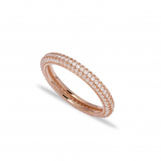 Pave Zirconia Stone Band Ring Wholesale Handcrafted 925 Silver Jewelry RNG-5164