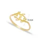 Elegant Leaf Design Adjustable Ring Wholesale 925 Silver Jewelry
