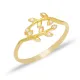 Elegant Leaf Design Adjustable Ring Wholesale 925 Silver Jewelry