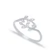 Elegant Leaf Design Adjustable Ring Wholesale 925 Silver Jewelry