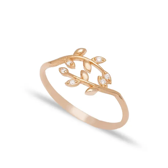 Elegant Leaf Design Adjustable Ring Wholesale 925 Silver Jewelry