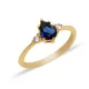 Sapphire CZ Pear Drop Design 925 Sterling Silver Ring