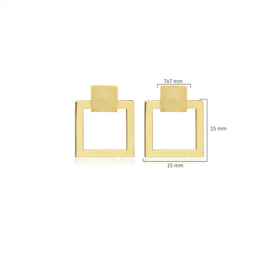 Geometric Square Silver Stud Earrings Geometric Square Silver Stud Earrings