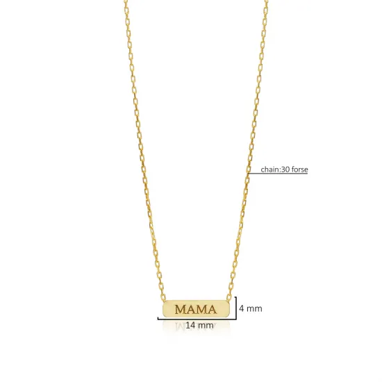 Mama Plain Tag Charm 925 Sterling Silver Necklace Mama Plain Tag Charm 925 Sterling Silver Necklace