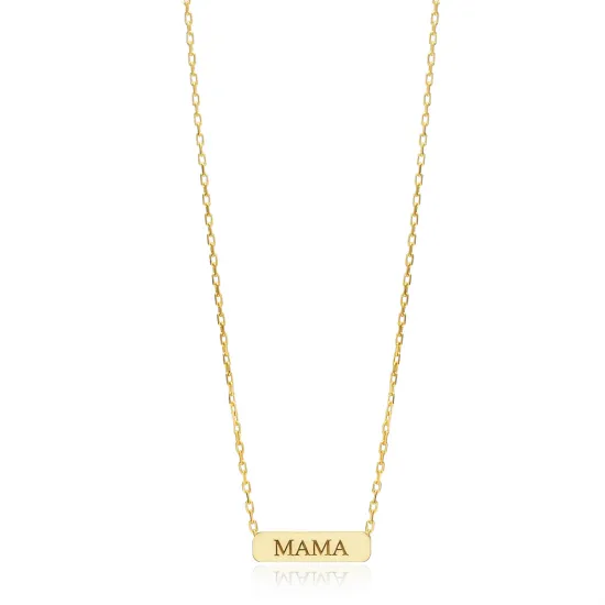 Mama Plain Tag Charm 925 Sterling Silver Necklace Mama Plain Tag Charm 925 Sterling Silver Necklace