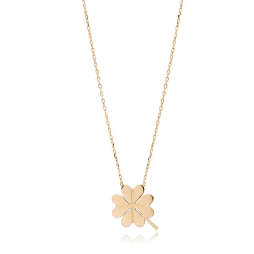 Clover Origami Plain 925 Charm Necklace