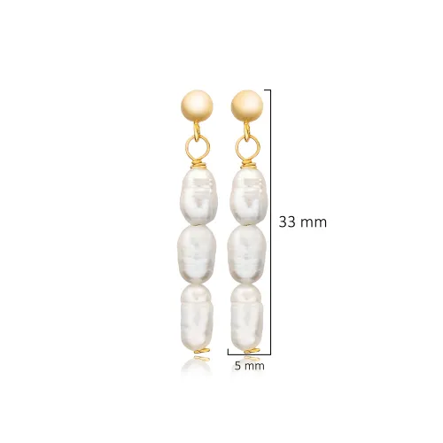 Natural Pearl Design 925 Long Earrings Natural Pearl Design 925 Long Earrings