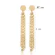 Plain Round Design Chain Stud Long Earring Plain Round Design Chain Stud Long Earring