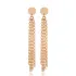 Plain Round Design Chain Stud Long Earring