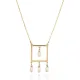 Plain Square Pearl Design Charm Necklace Plain Square Pearl Design Charm Necklace