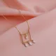 Plain Square Pearl Design Charm Necklace Plain Square Pearl Design Charm Necklace